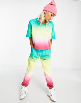 Polo Ralph Lauren – Set mit T-Shirt und Jogginghose mit Batikmuster mit Farbverlauf, Kombiteil