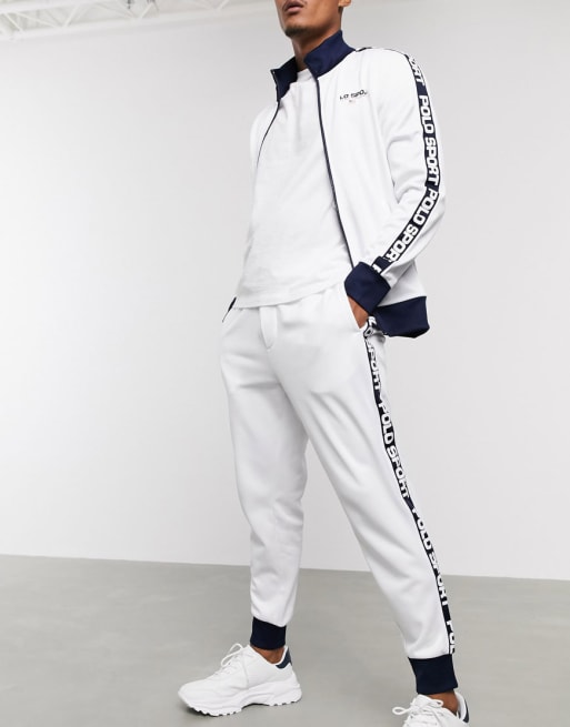 All white polo store jogging suit