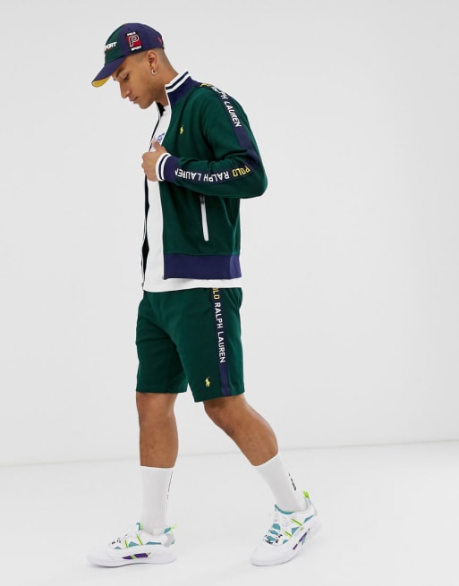 Polo Ralph Lauren taped and logo tricot track set in green | ASOS