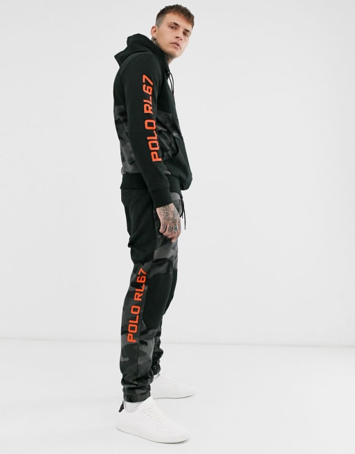 Polo Ralph Lauren tracksuit with camo panel and sleeve print | ASOS