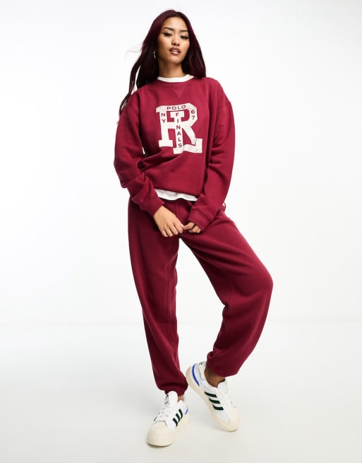 Polo Ralph Lauren varsity logo sweat set in red