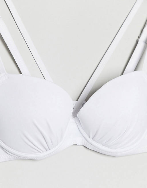 Pour Moi – Białe bikini plażowe z ozdobnymi paskami