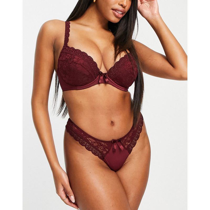 Donna IS8R6 Pour Moi - Rebel - Completo intimo in pizzo amarena