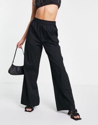 Pretty Lavish relaxed crop top and pant set in off black