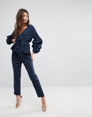 pretty little thing striped trousers