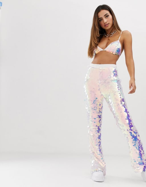 Iridescent Sequin Bralet & Short Two-Piece