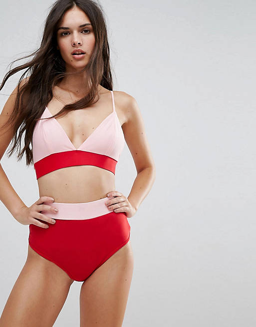 PrettyLittleThing Monochrome Contrast Cami Bikini 
