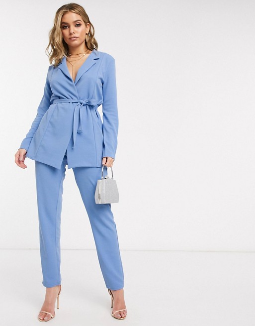 PrettyLittleThing tailored co-ord in cornflower blue