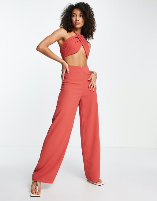 Public Desire - Co-ord set met halternek in oranje