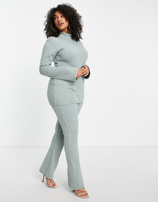 Public Desire Curve - Luxe - Ensemble côtelé évasé - Menthe
