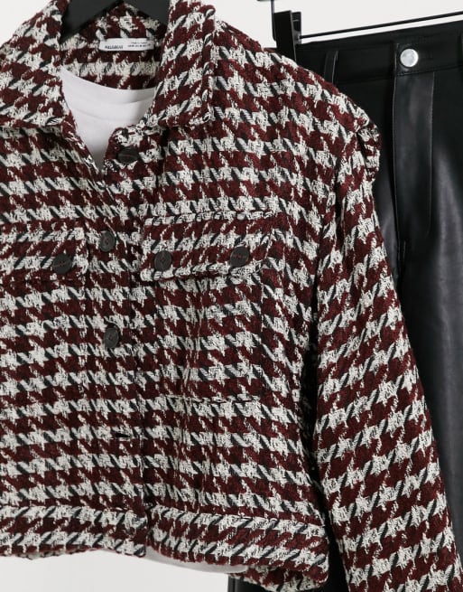 Pull&Bear checked overshirt and skirt co-ord