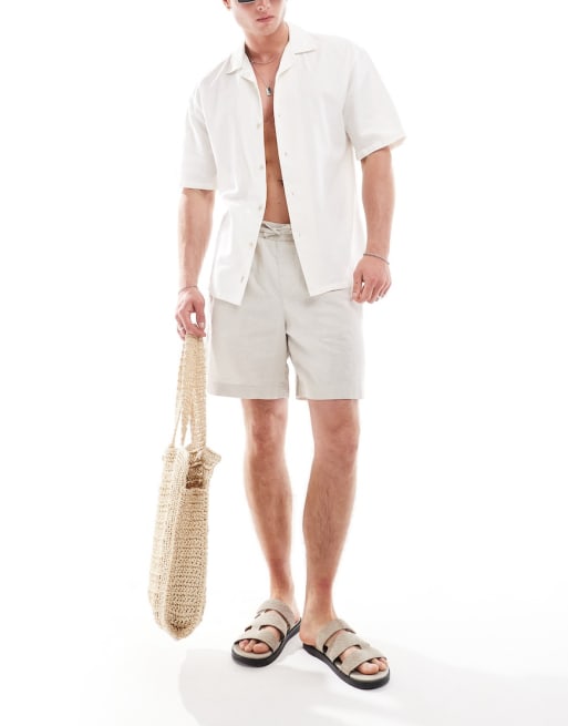 Pull&Bear - Coordinato effetto lino écru