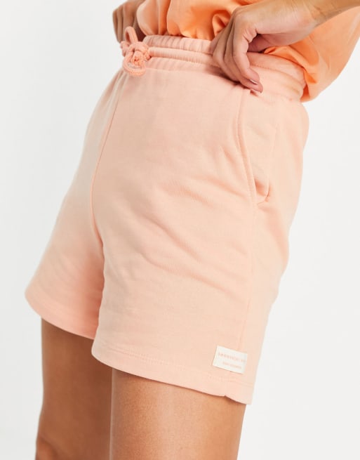 Pull&Bear cropped sweat and short set in pink