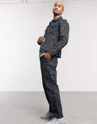 Pull&Bear - Denim combi-set met grijze dierenprint