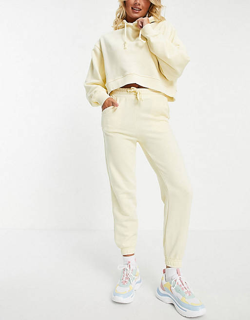 Pull&Bear hoodie and jogger co-ord in yellow