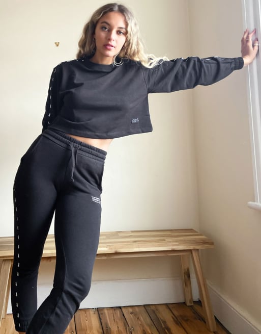 Pull&Bear - Join Life - Sort sæt med sweatshirt og joggingbukser