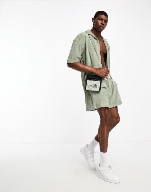 Pull&Bear towelling short in mint - part of a set