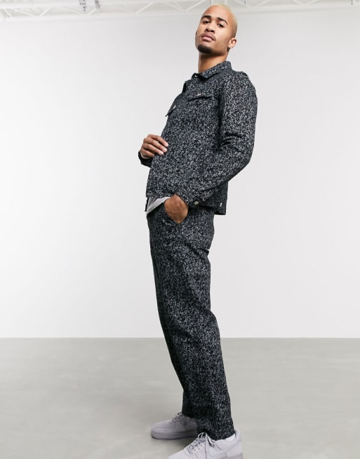 Pull&Bear two-piece denim in animal print gray