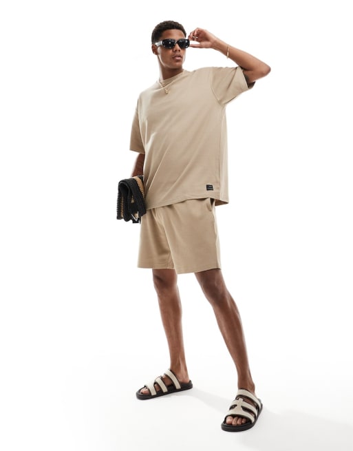 Pull&Bear waffle textured set in ecru