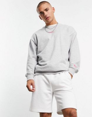 Puma acid bright sweatshirt in grey and pink - exclusive to ASOS
