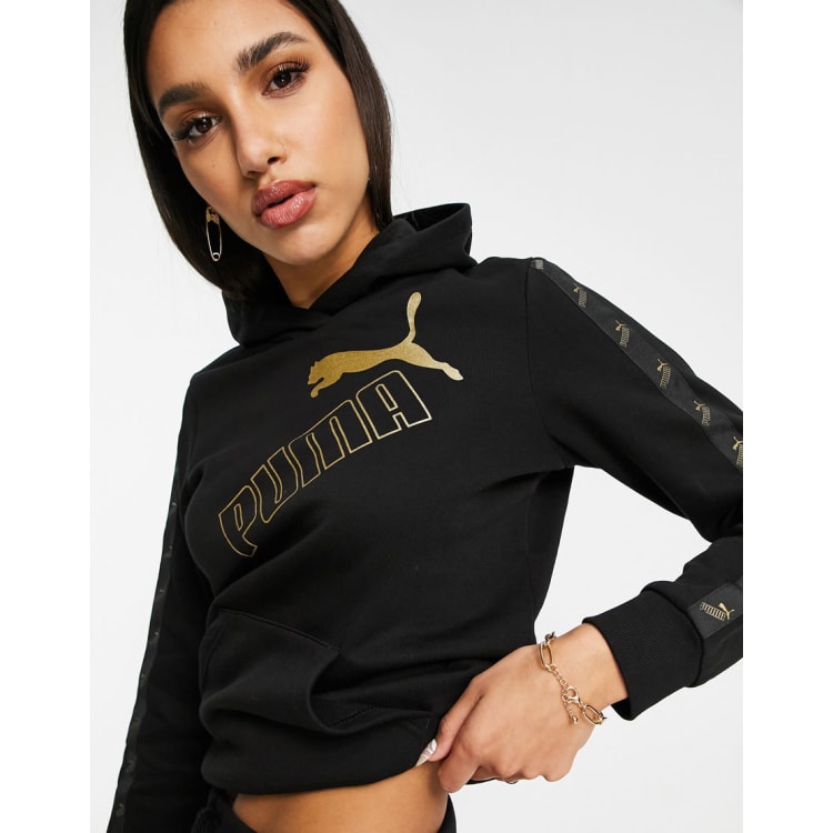 Extinto infraestructura Hola Puma Amplified tracksuit in black and gold | ASOS