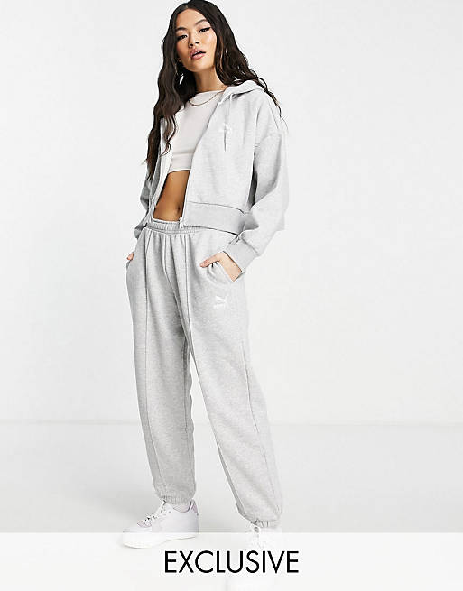 Puma boxy oversized sweat set in grey - exclusive to ASOS