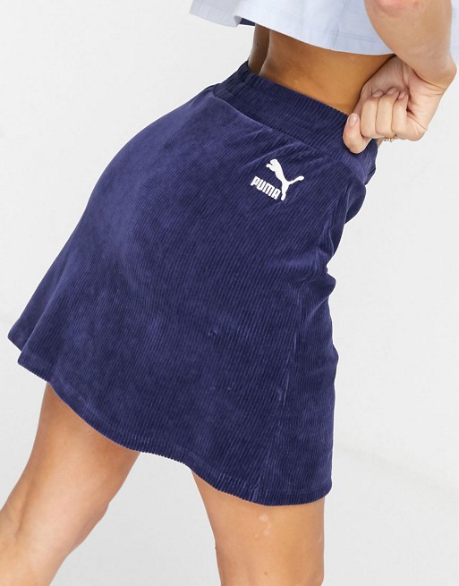 Puma cropped cord jumper in navy
