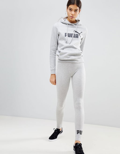 Puma Essentials Kapuzenpullover und Leggings in Grau ASOS