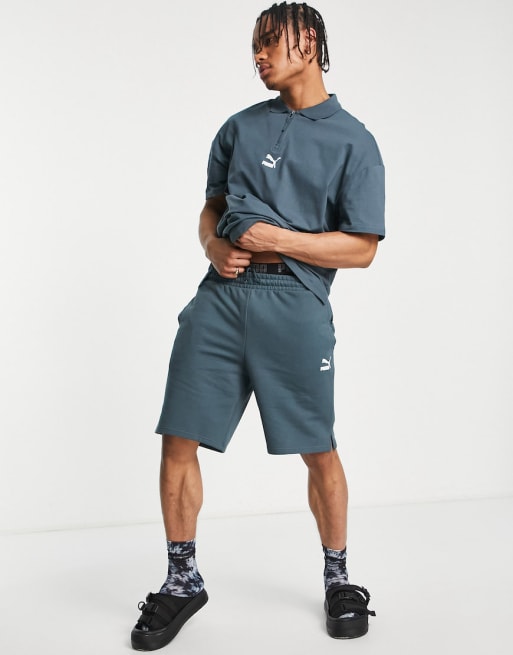 Puma – Essentials – Set aus T-Shirt und Jogginghose in Dunkelblau mit kleinem Logo