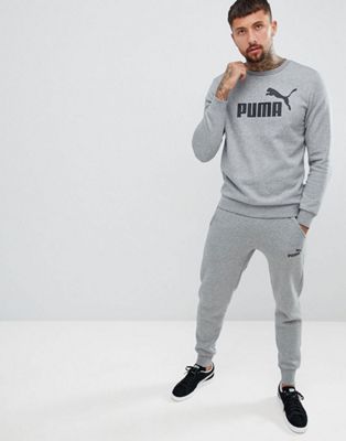 puma essentials skinny fit joggers in grey