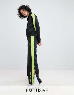 black and neon green tracksuit