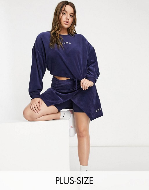Puma PLUS cord sweat set in navy- exclusive to ASOS
