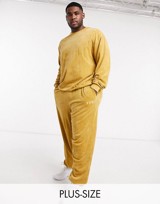 Puma Plus cord sweat set in yellow - exclusive to ASOS