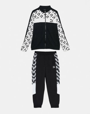 black and white puma tracksuit