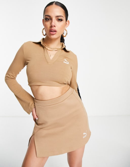 Tan shop skirt set