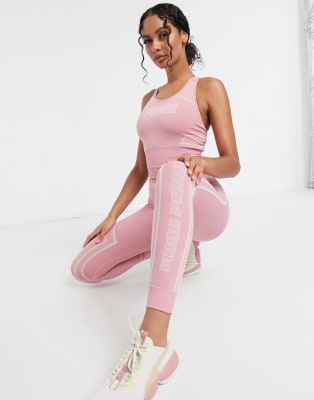 puma training seamless leggings in pink