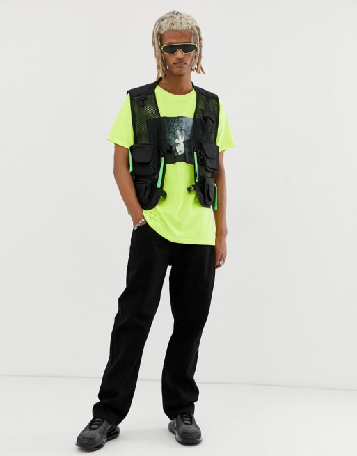Reclaimed Vintage black co-ord with neon pullers