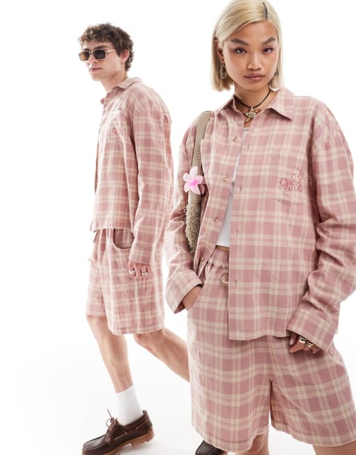 Reclaimed Vintage - Completo unisex rosa a quadri
