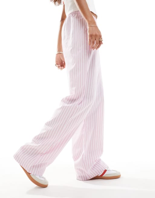 Reclaimed Vintage - Ensemble top à manches bouffantes avec liens sur le devant et pantalon large 