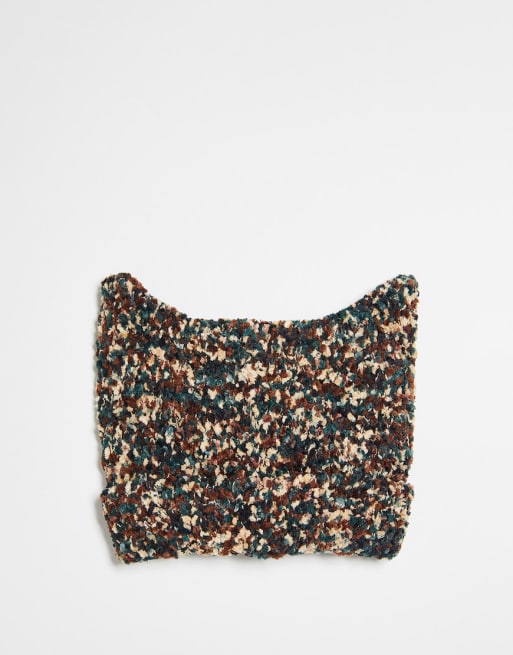 Reclaimed Vintage - Ensemble unisexe en maille chenille avec écharpe et bonnet à motif camouflage