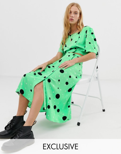 Reclaimed Vintage Inspired - Coordinato con bottoni a pois e fiorellini
