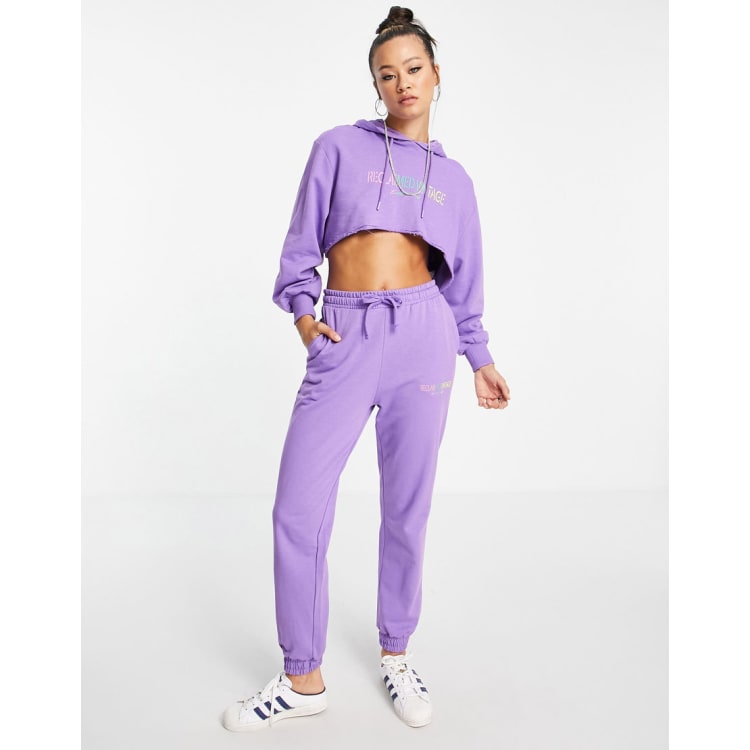 Crop top hoodie and sweatpants set new arrivals