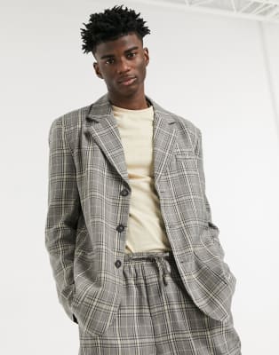 checkered blazer and pants set