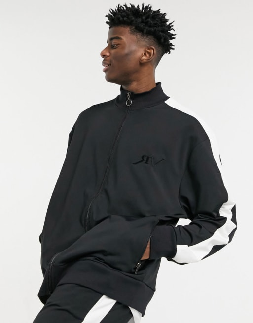 Reclaimed Vintage Inspired - Ensemble de survêtement avec jogger et haut zippé - Noir