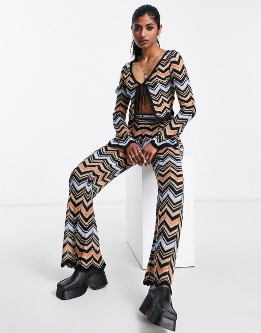 Reclaimed Vintage Inspired pointelle set in zigzag