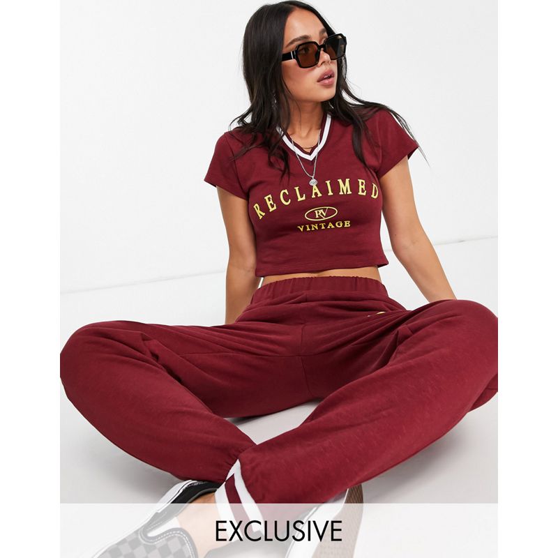 Joggers tD3LW Reclaimed Vintage Inspired - T-shirt e joggers bordeaux taglio stretto