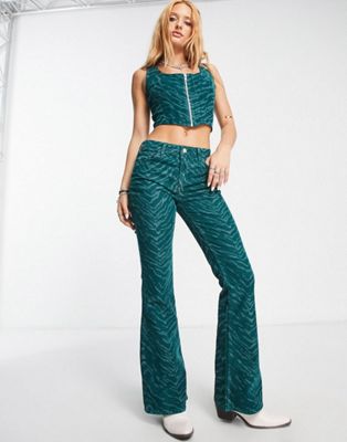 Reclaimed Vintage inspired tiger print co-ord in green | ASOS