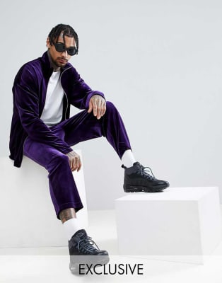 nike purple velvet tracksuit