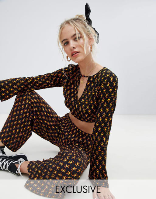 Reclaimed Vintage inspired two-piece in tile print