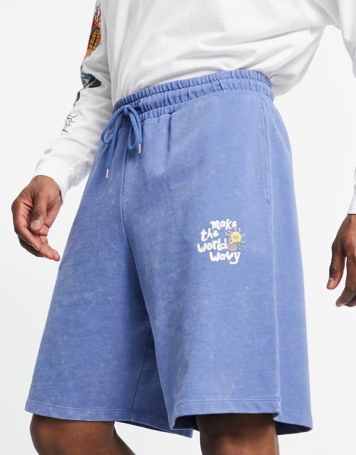 Reclaimed Vintage - Uniseks co-ord set met golven in blauw